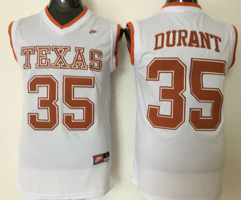 Men's Texas Longhorns Kevin Durant #35 White Team Jersey
